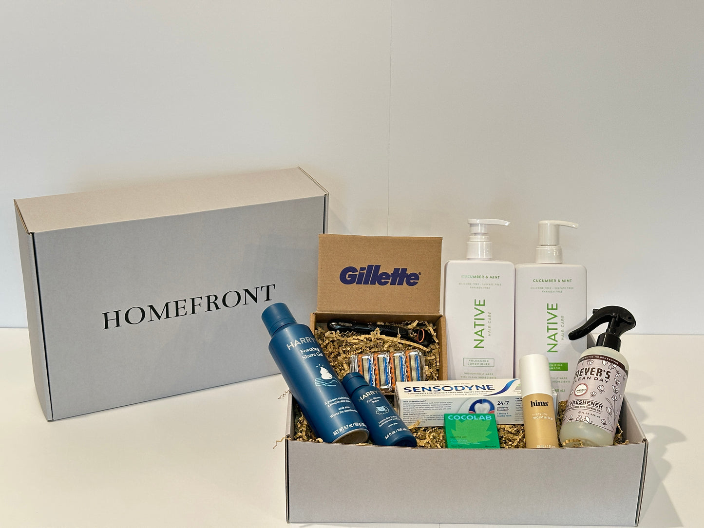 Care package for deployed service member with hygiene products