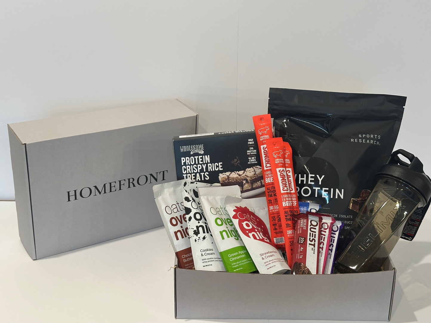 Care package for deployed service member with protein